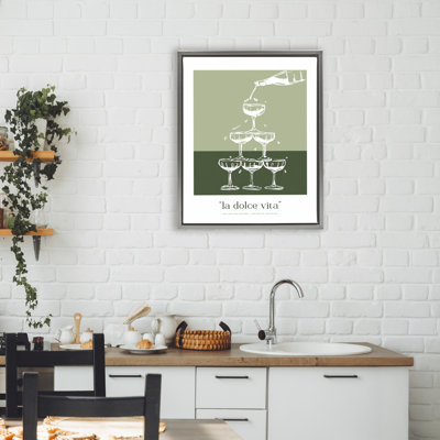 Green Champagne Tower Floating Frame, design by Lettered and Lined