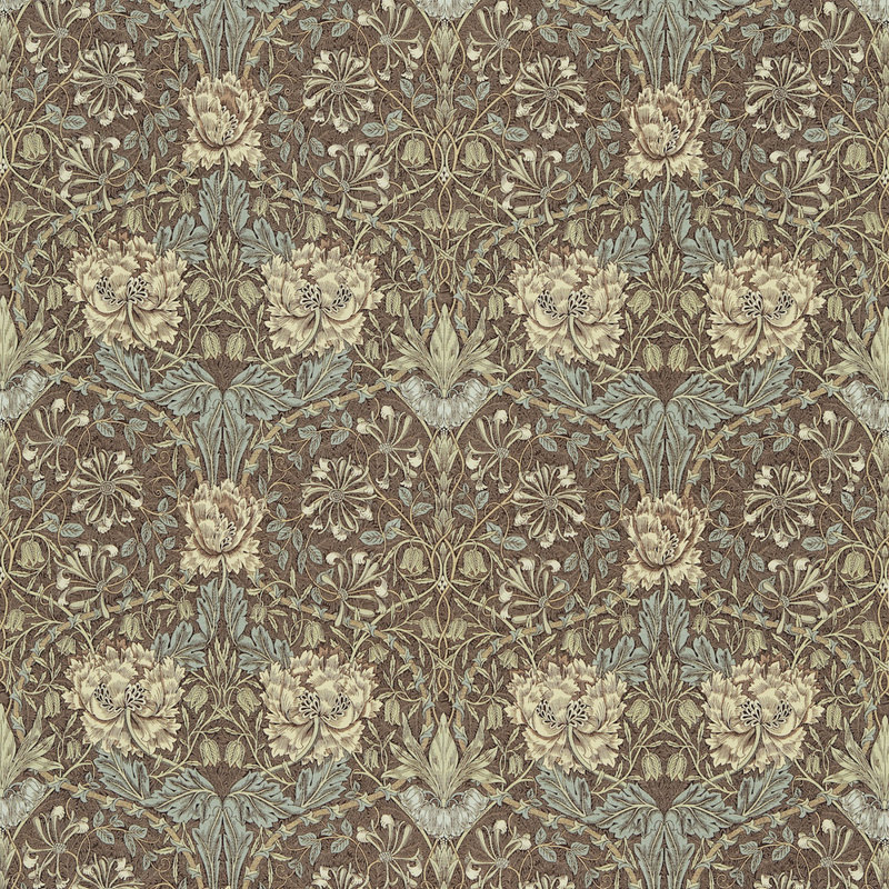 Honeysuckle & Tulip Fabric, Bullrush/Slate