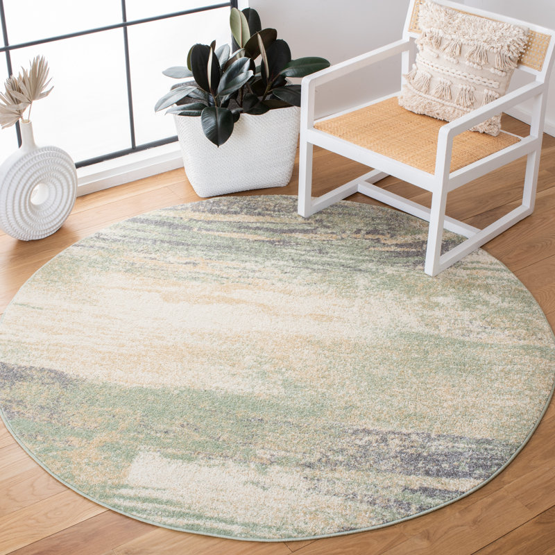 Binali Area Rug, Round 182 cm, Ivory/Sage
