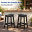 Ensemble de 4 tabourets de bar en PEHD noir, hauteur de bar extérieure 24 po, tabouret de patio robuste résistant aux intempéries pour la piscine, la cour arrière, le balcon et l'assemblage facile