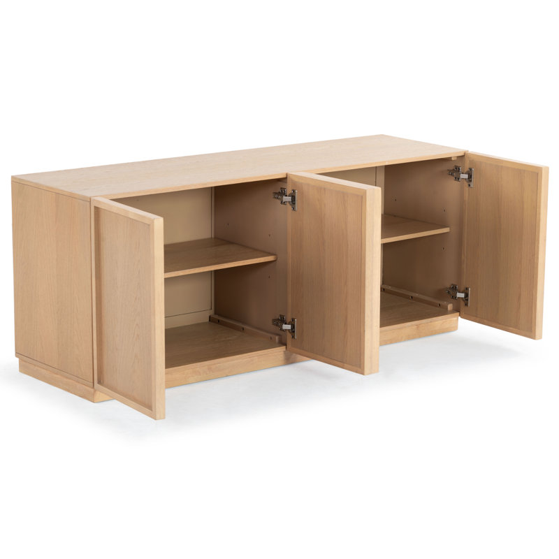 Bronwyn 4 Door Wood Media Stand, Natural