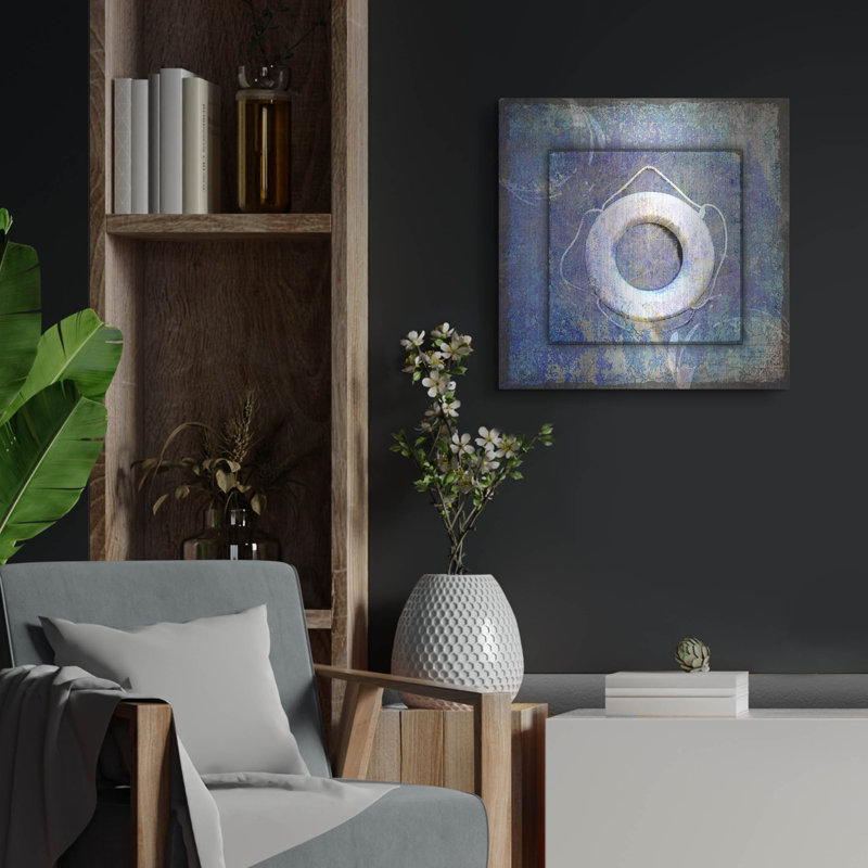 Hokku Designs «Beach House Life Saver» par Lightbox Journal, art mural en métal, H 24 po x l 24 po