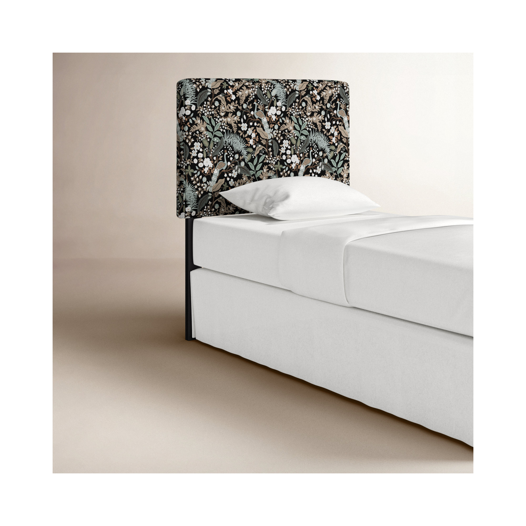 Elly Headboard, Full/Double, Rpc Peacock Black Linen
