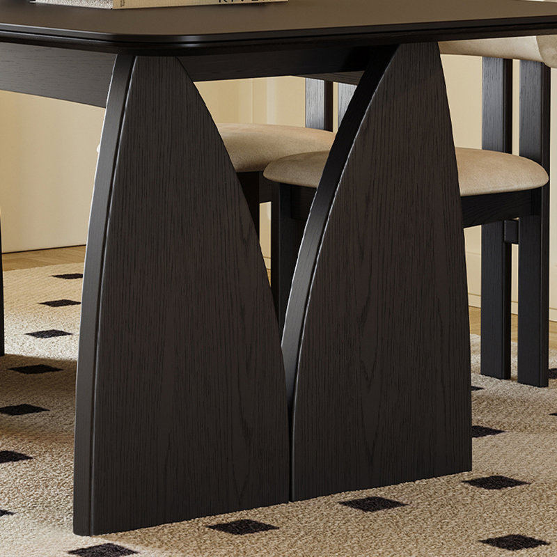 Table de salle à manger Retro Simple, Blanc/Noir, H 29,52 po x L 55,11 po x l 31,49 po, Noir, noir, noir, noir