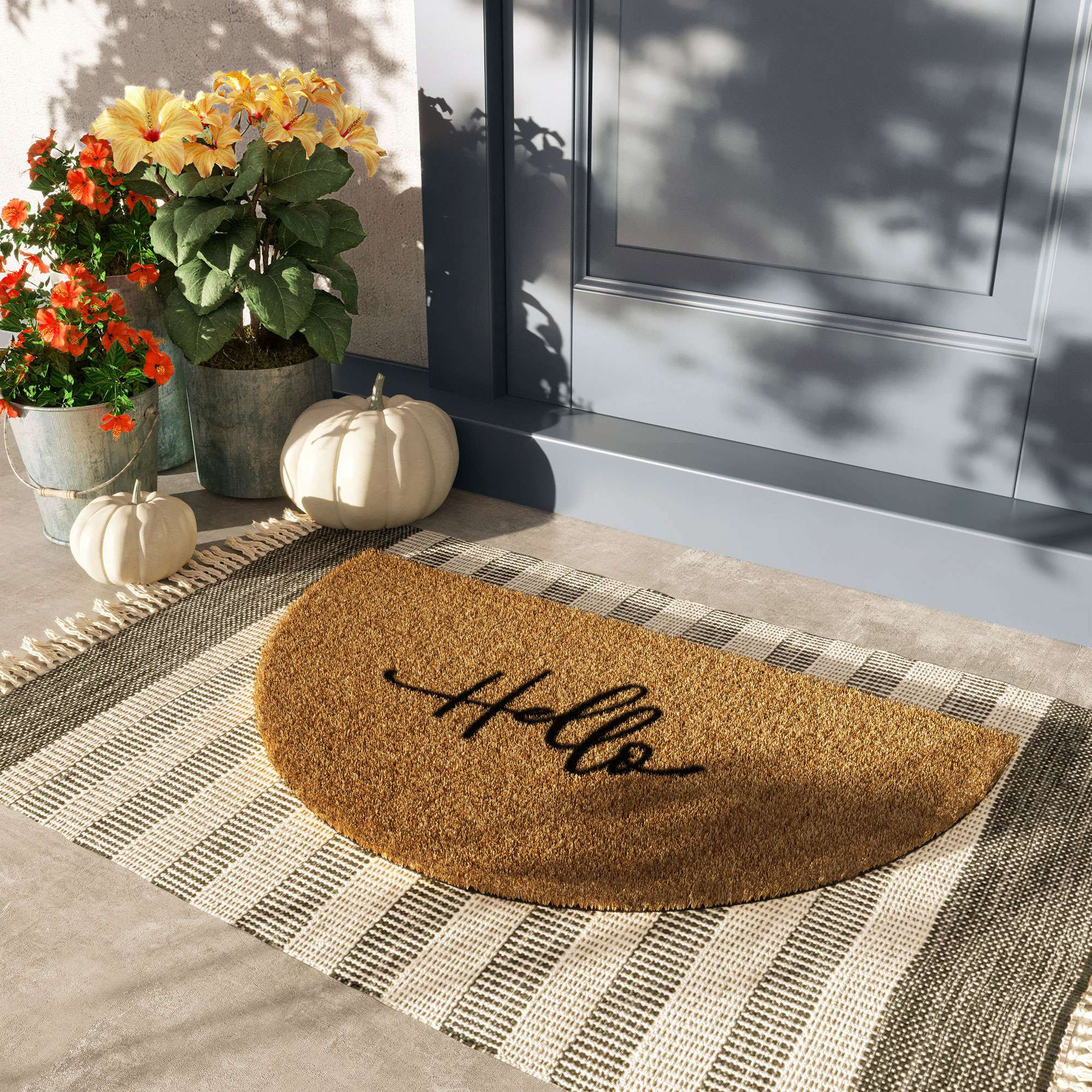 Barnyard Designs 'Oh Hello, See Ya' Doormat Welcome Mat for Outdoors, Large  Front Door Entrance Mat, 30x17, Brown
