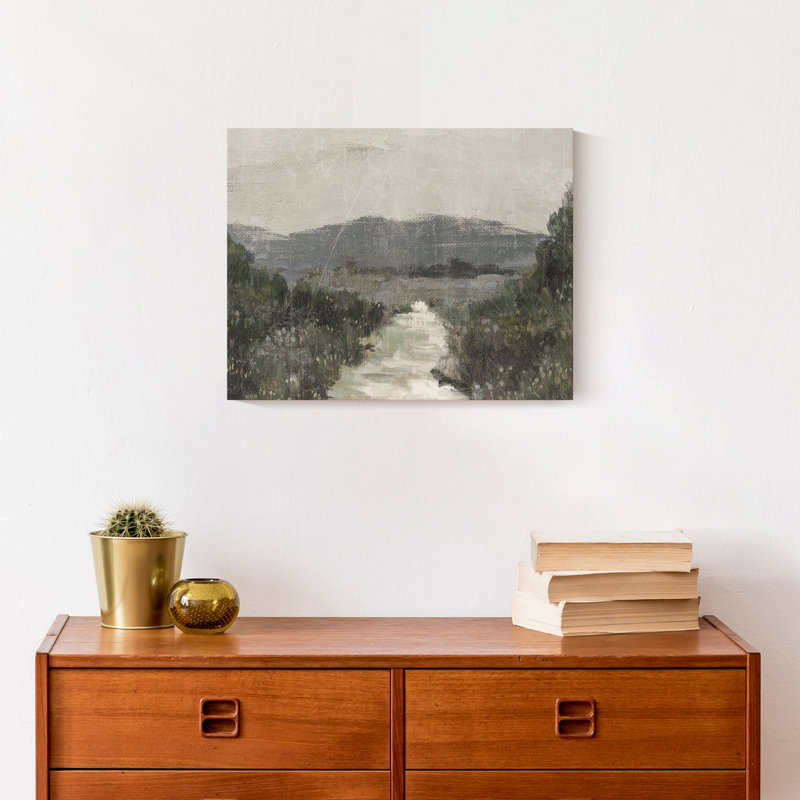Paysage vert maussade, H 11 po x l 14 po x P 1,25 po, Sans cadre