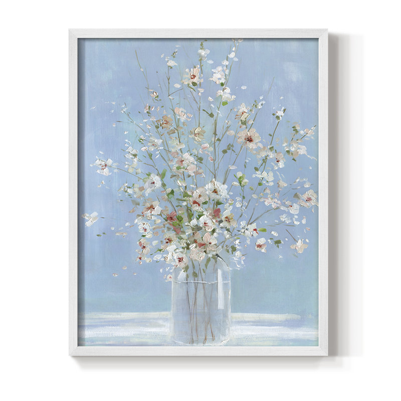 «Cherry Blossom Arrangement», reproduction encadrée - bois massif, Blanc, H 28 po x l 22 po