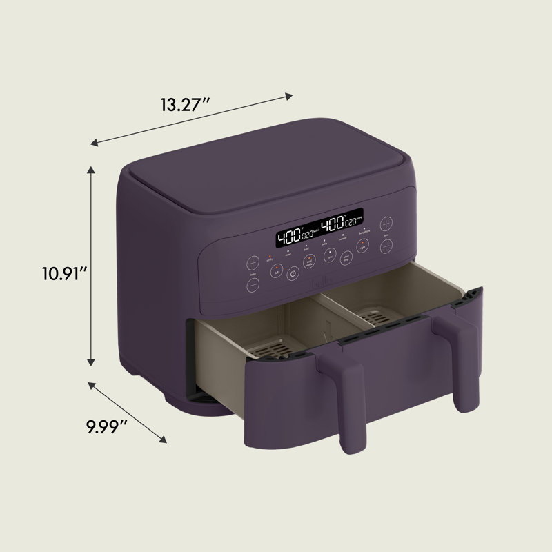 Bella 4.0 QT Trizone Air Fryer, Plum