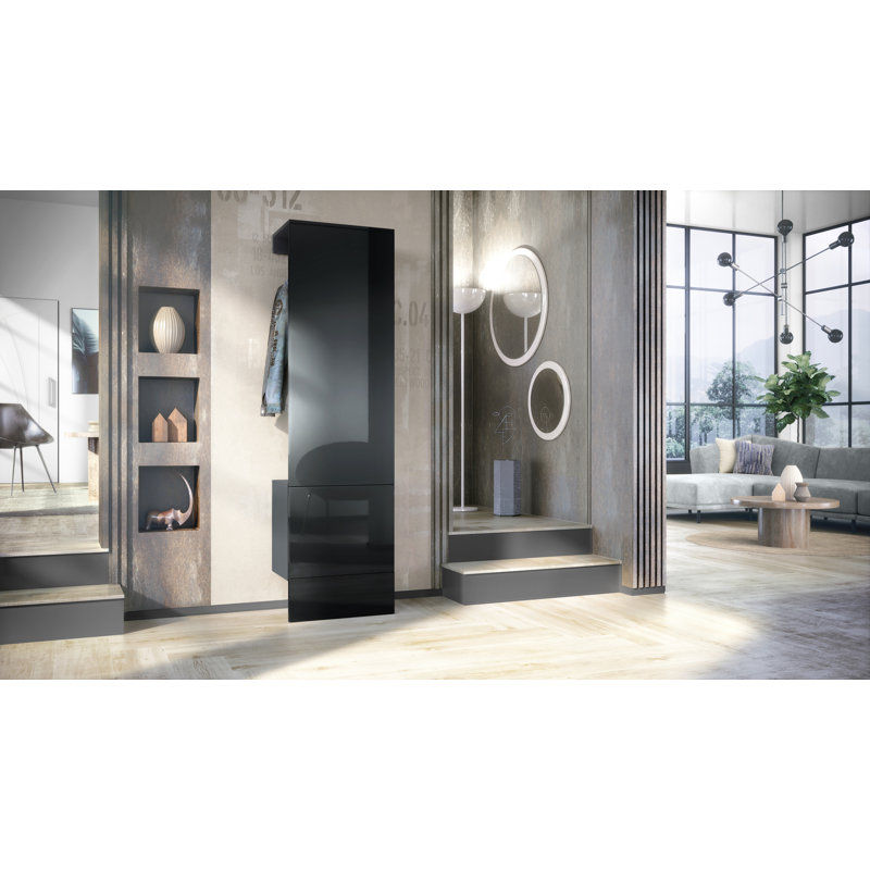 Chappa Hall Tree 52cm Wide, High-gloss black
