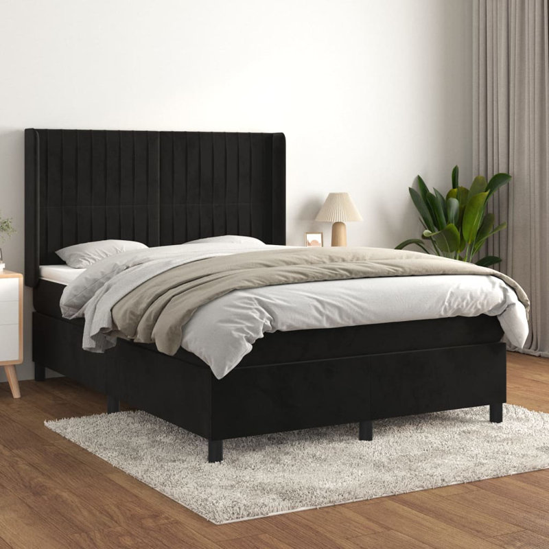 Lockmer Bed, 140 x 190 cm, Schwarz