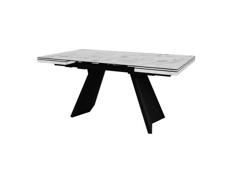 Tables extensibles Icaro, Marbre blanc, Noyer Canaletto / noir mat