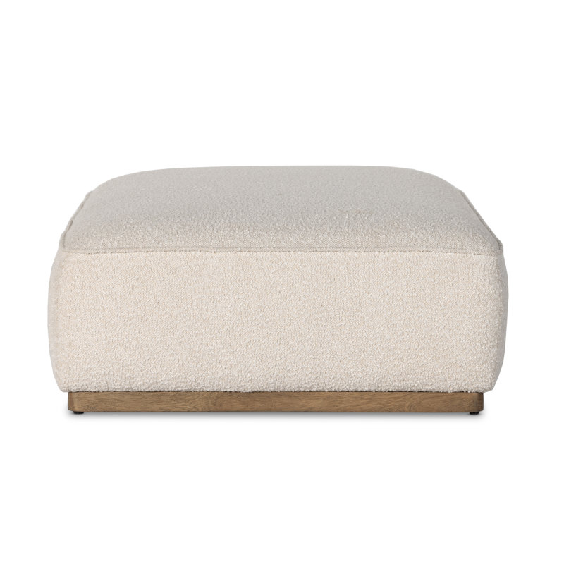 Knoll Natural Boucle Upholstered Rectangle Ottoman