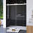 55''-59'' W X 72" H Brushed Frameless Sliding Shower Door-108794246