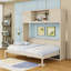 Lit escamotable double en bois avec armoires et lattes