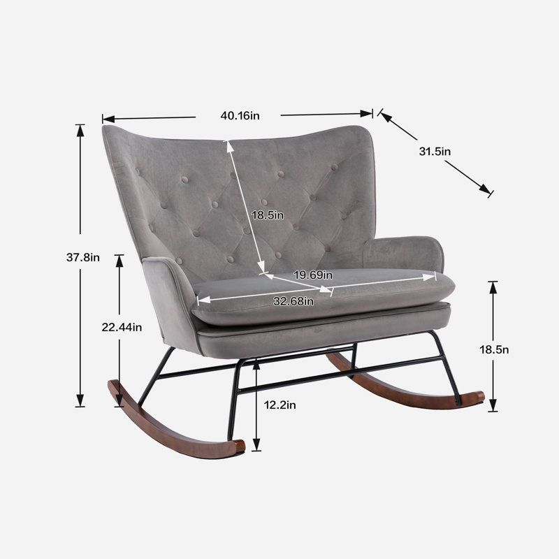 Koekoek Solid Wood Rocking Chair, Gray