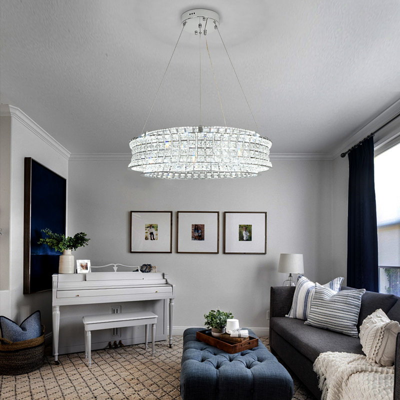 LED Chandelier, 16cm H x 59.9cm W x 59.9cm D, Chrome