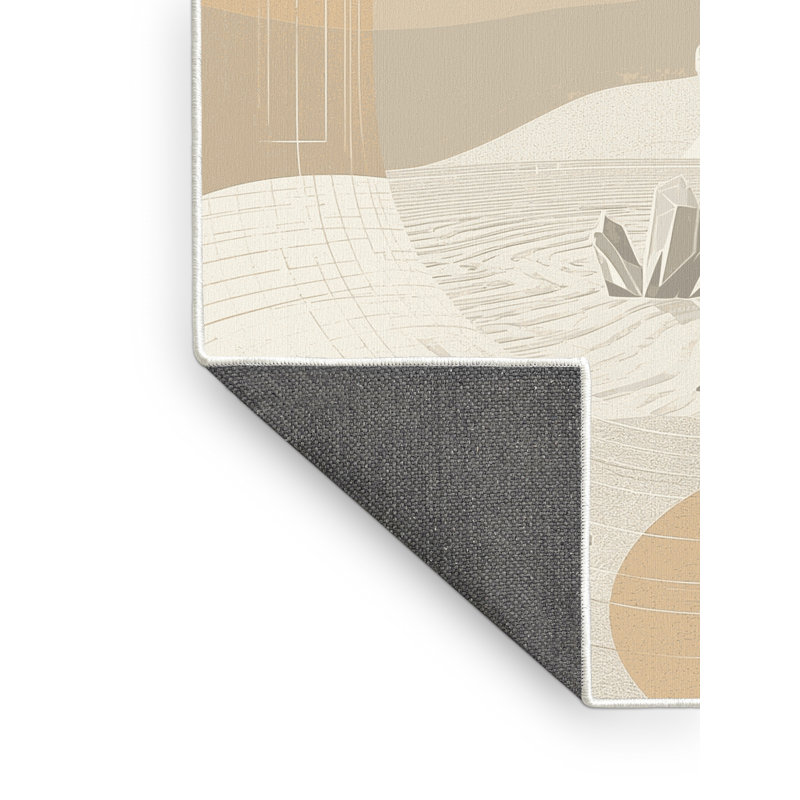 Tapis beige moelleux moelleux doux et minimaliste transparent - blanc, 8' Square