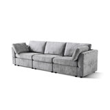Knock-Down Chenille Modular Sofa – Soft Seat & Back, Easy Assembly, Simple & Grand Design