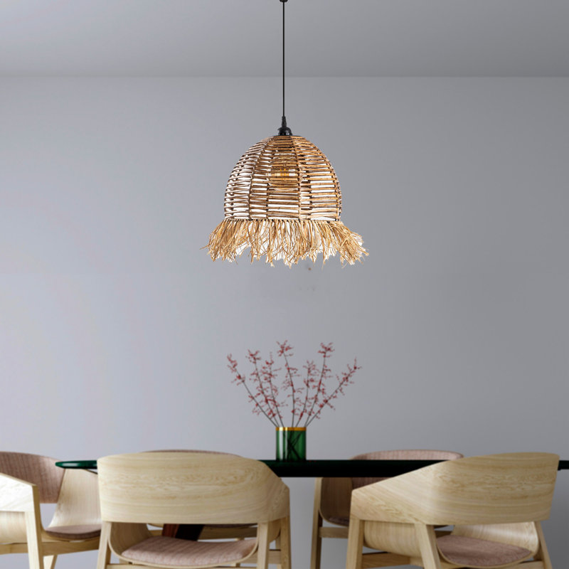 Elegant Bamboo Replica Chandelier, Camel Color, 9.8 x 11.8 inches | Metal Body, Adjustable Cable, Total Height: 27.6 inches | E27 Socket, Max 40W | CE Certified, Perfect for Modern Living Rooms & Dining Areas
