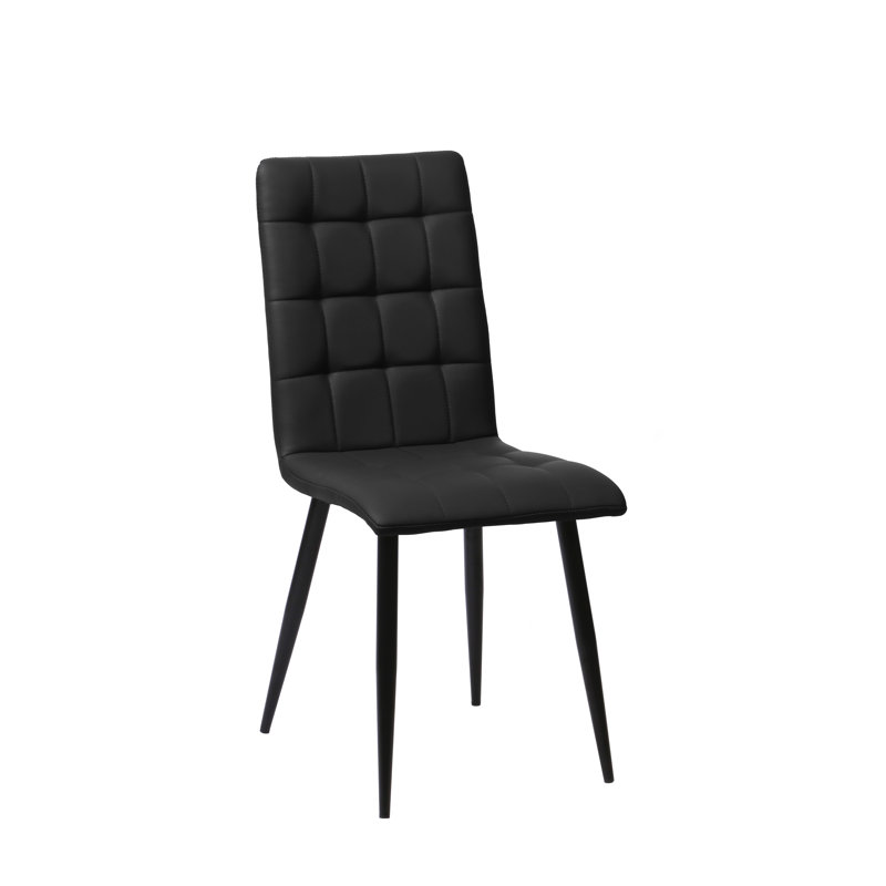 Tufted Upholstered Side Chair in Black