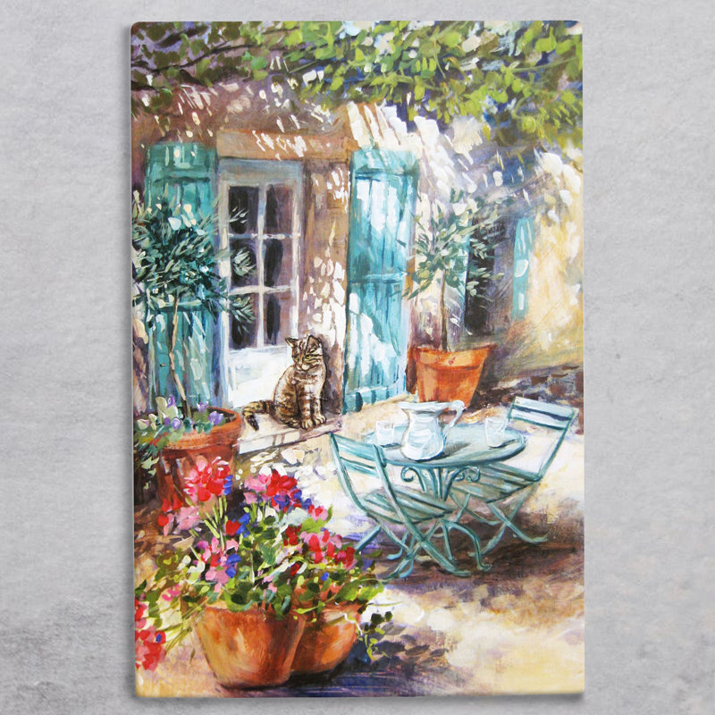 Judith Yates Courtyard Cat Ceramic Picture Tile 300X200