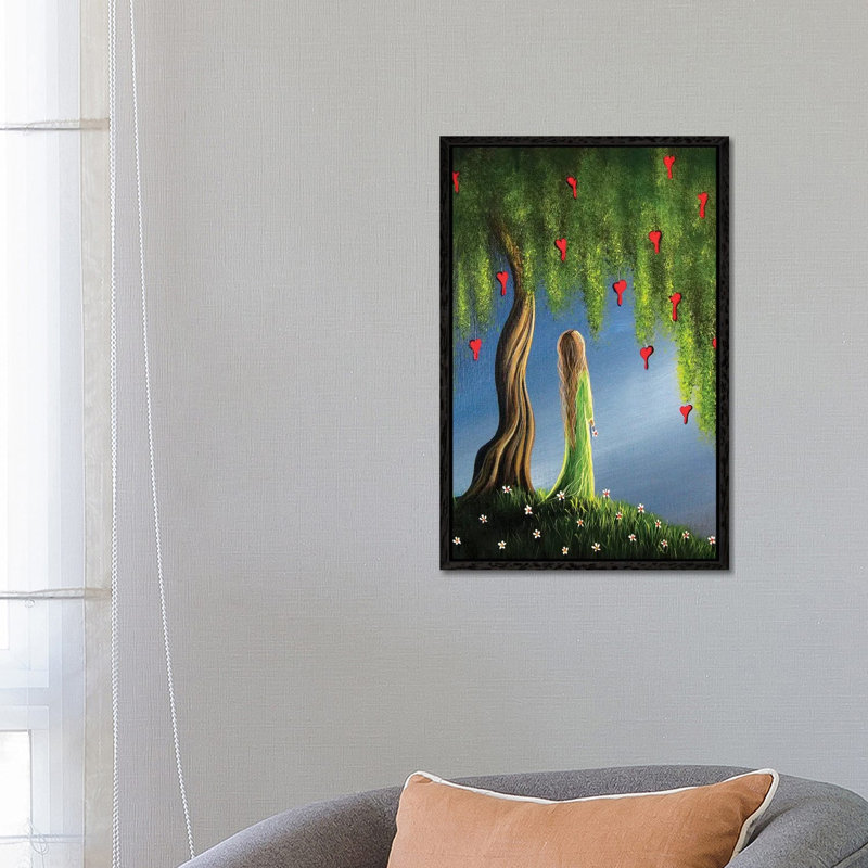Night Of The Bleeding Hearts II by Moonlight Art Parlour - Print on Canvas, 66.04 cm H x 45.72 cm W, Black Framed