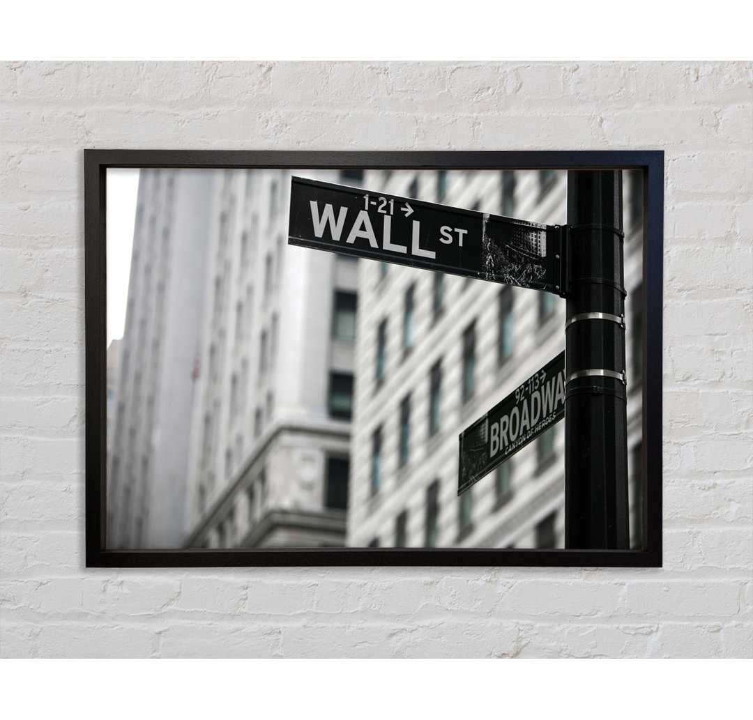 Wall Street And Broadway Signs - Einzelne Bilderrahmen Kunstdrucke auf Leinwand