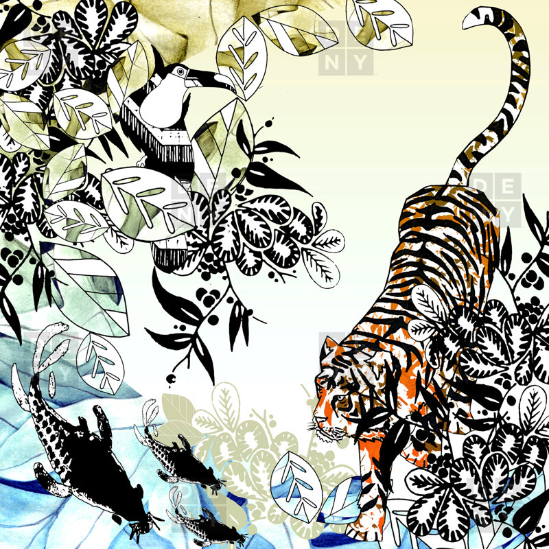 Rideau de douche simple tiger Giffin