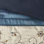 Édredon très grand bleu marine - 7 pièces avec détails de broderie, 100%, 2 taies décoratives, 3 coussins décoratifs, jupe de lit plissée - motif brodé de taille classique, matériau, rembourrage 1 vapeur-130666321