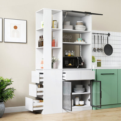 Armoire de rangement de 70,87 po de hauteur avec espace de rangement multifonctionnel, organisateur d'entrée en bois moderne pour le couloir et le salon