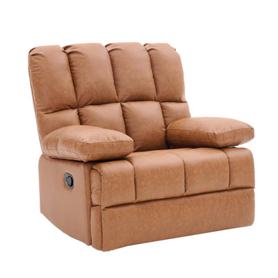 Batholo 43.3" Wide Manual Glider Upholstered Recliner