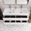 Ensemble de meuble-lavabo double 48 po en chêne avec plateau en résine intégré-104902625