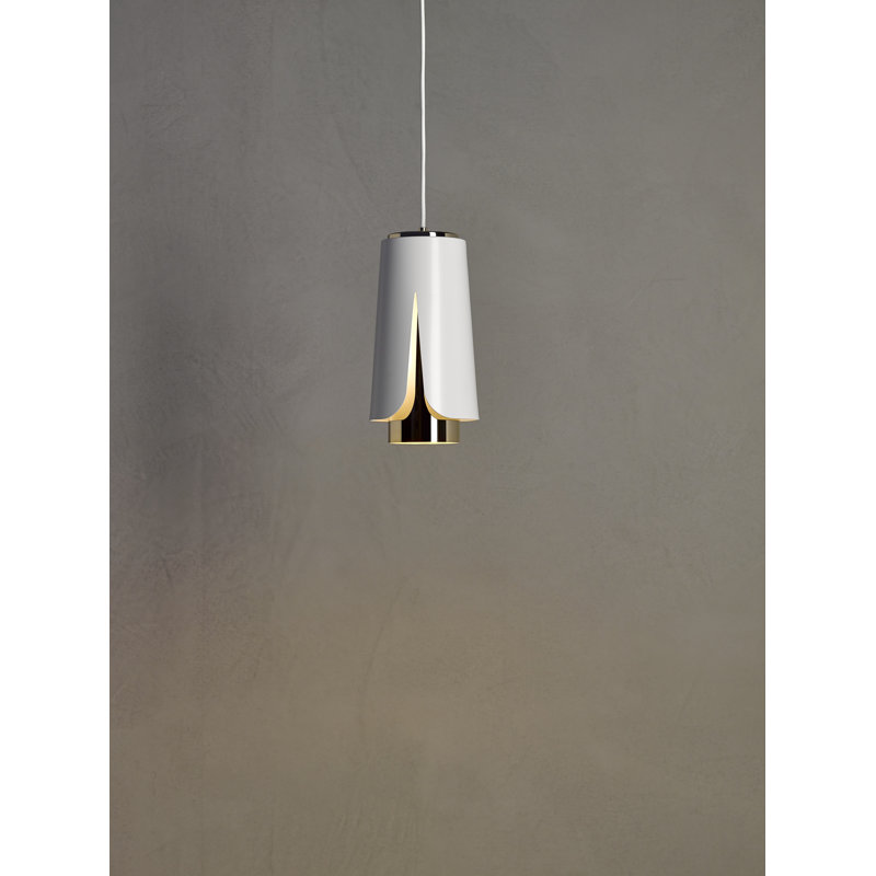 Tulipa 1 - Light Chrome Unique/Statement Pendant, Matt White/Luxury Gold