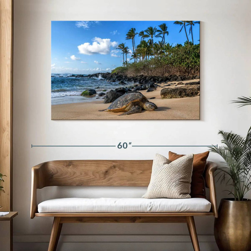 Tortue de mer Brampt Oahu Island, H 32 po x l 48 po