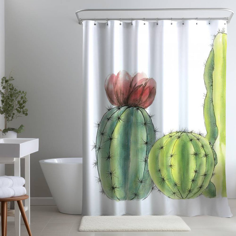 Shower Curtain FL286 – Polyester Shower Curtain, Dye Sublimation Print, 71" W × 74" L