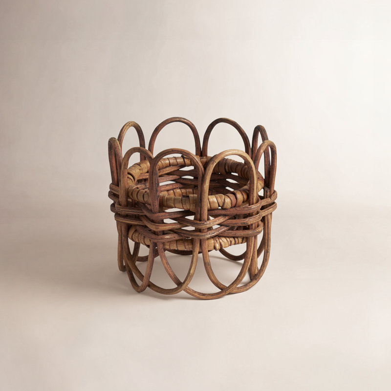Rond de serviette en rotin Hughie, Brun
