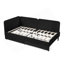 Twin Size Upholstered Platform Bed Frame With 2 Storage Drawers, Adjustable Velvet Sofa Bed, Black-1745089148-1745089151