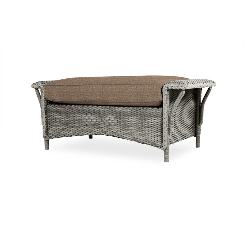 Nantucket Outdoor Ottoman, Demo Mist, Pewter