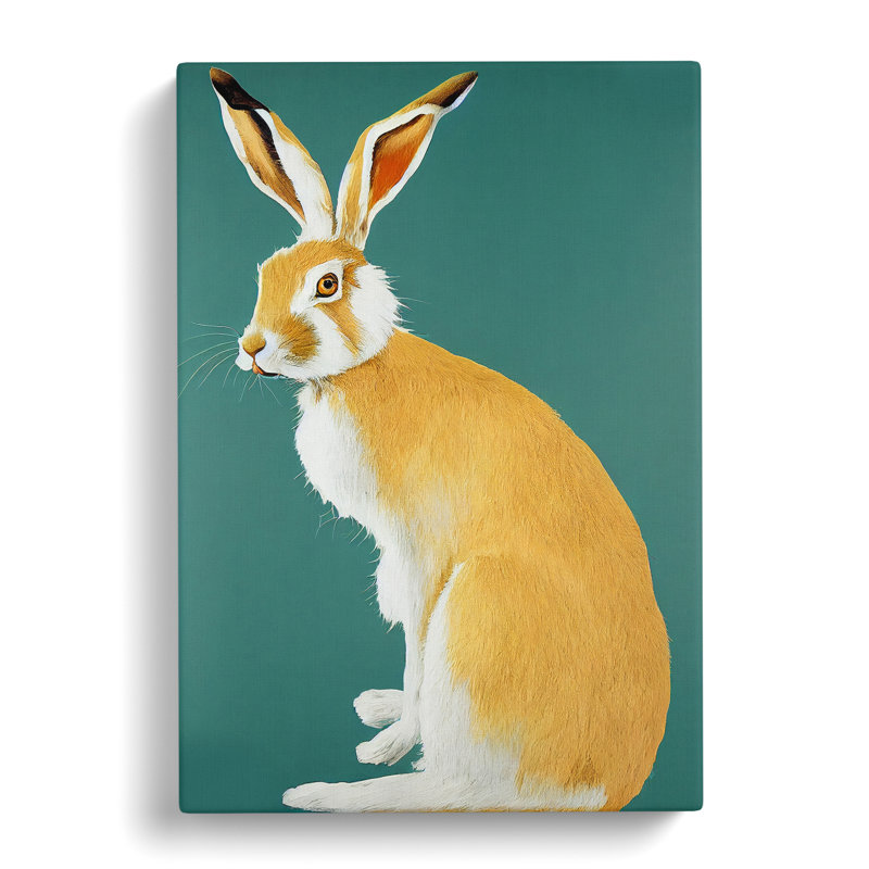Sitting Hare - Wrapped Canvas, 76cm H x 50cm W x 3cm D