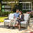 5 - Person Wicker Outdoor Conversation Set, Patio Sofa & Swivel Chair Set with Fire Pit and Cushions-1138905291