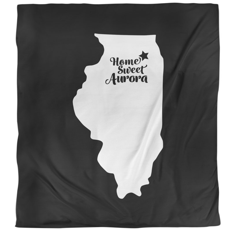Housse de couette simple aurora Illinois, Housse de couette simple TG, Noir, Microfibre