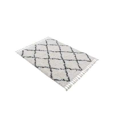Eddy Shaggy Boho Black Rug