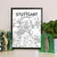 Stuttgart City Map - No Frame Print-1314639891