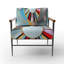 Fauteuil d'appoint à motif géométrique abstrait rembourré Croker-1258818787