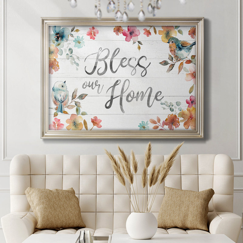 «Bless Our Home», reproduction sur toile encadrée, H 21 po x l 25 po x P 2,5 po