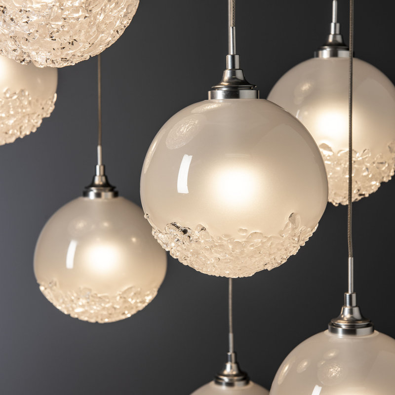 Fritz 9 - Light Cluster Globe Pendant, 130" H x 20.5" W x 20.5" D, Sterling