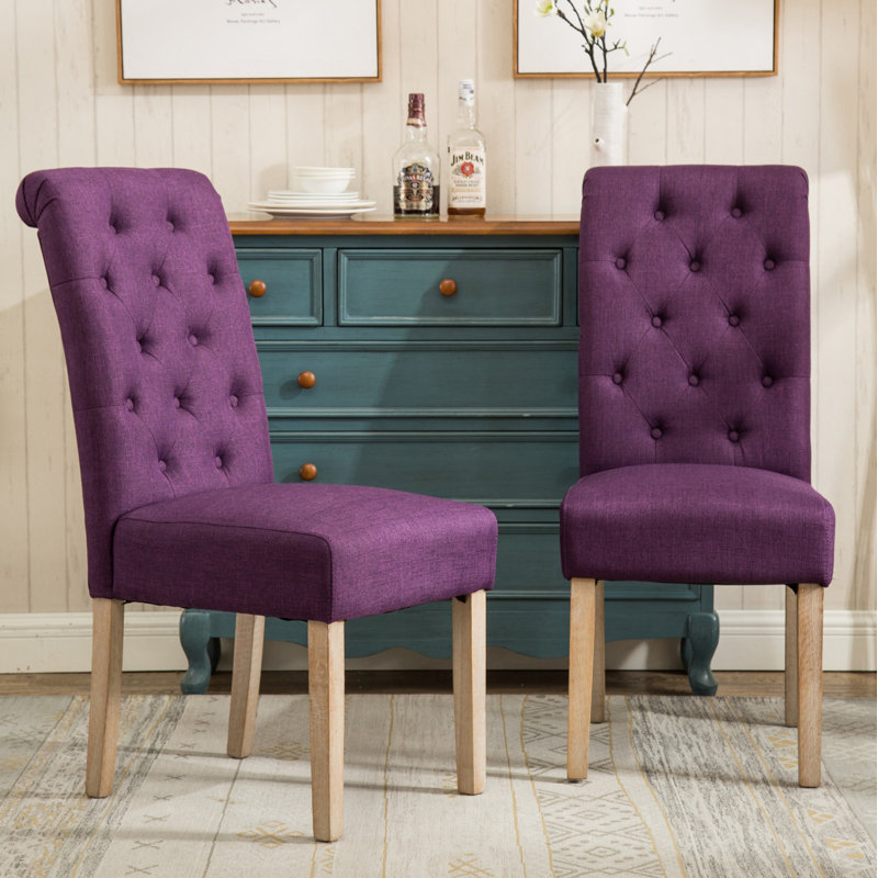 Ensemble de 2 chaises de salle à manger Parsons, Mauve