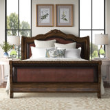 Valencia Leather Sleigh Bed