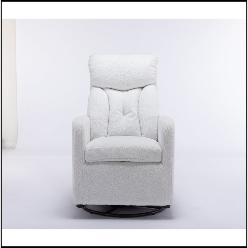 Chaise berçante pivotante en tissu Teddy