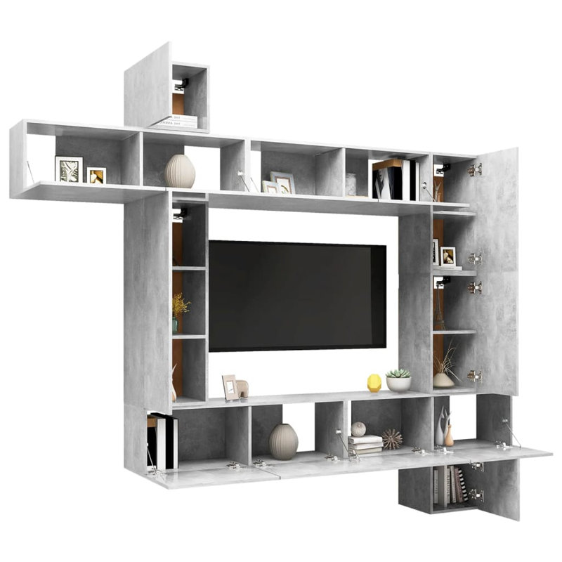 Blacine Unfinished Floating Entertainment Centre, Concrete Grey